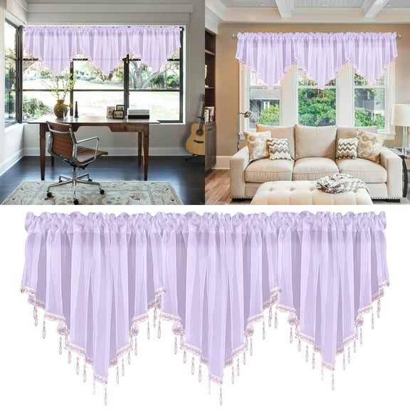 Xoxingysm Curtain 3Pc Solid Color Finished Curtain Curtain Drapery 51X24 Bedroom Home Decor Triangle Curtain Curtain Screen Kitchen Short Curtain
