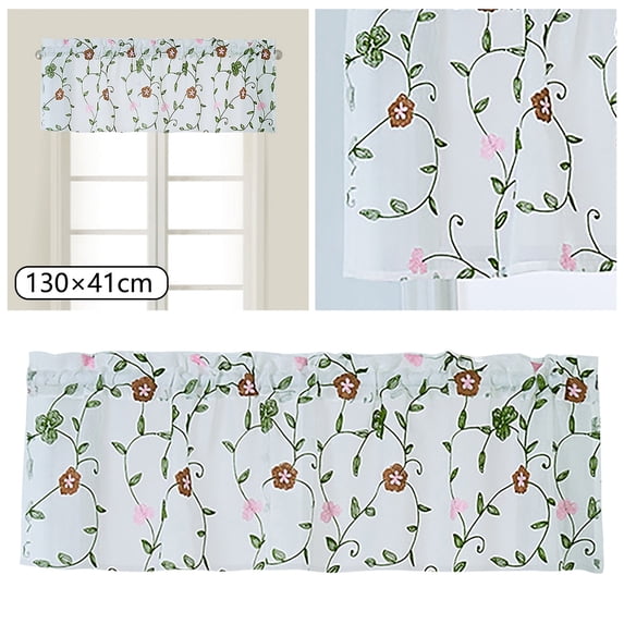 Xoxingysm Curtain Floral Curtains Kitchen Coffee Curtains Bedroom Rod Curtains Lace Short Curtains Lace Curtains 51 X 16 Inch 1 Panels