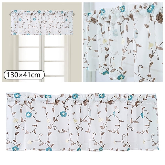 Xoxingysm Curtain Floral Curtains Kitchen Coffee Curtains Bedroom Rod Curtains Lace Short Curtains Lace Curtains 51 X 16 Inch 1 Panels