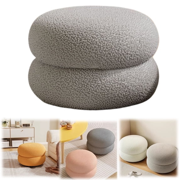 Xoxingysm Cushion Circle Chair Desk Modern Footstool Small Round Vanity Stool Couch Bedside Foot Rest for Living Room Bedroom Study
