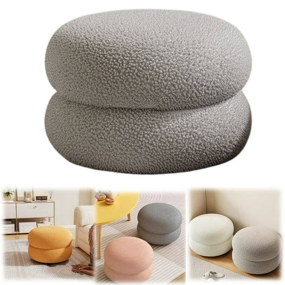 Xoxingysm Cushion Circle Chair Desk Modern Footstool Small Round Vanity Stool Couch Bedside Foot Rest for Living Room Bedroom Study
