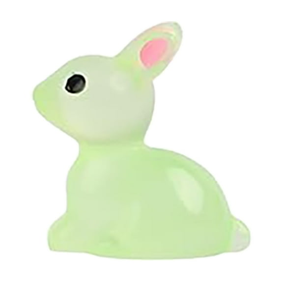 Xoxingysm Desktop Ornament Mini Glowing Rabbit Statue Light Up Dark Resin Rabbit Figure for Fairy Garden Easter Egg Fillers Diy Glass Container Craft, 1X Glow-In-The-Dark Bunny