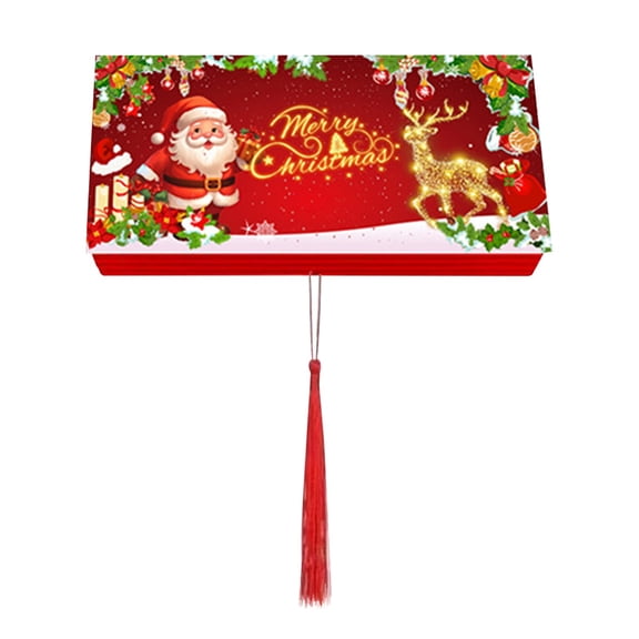 Xoxingysm Event & Party 20 New Santa 10 Slot Red Envelope Christmas Box Christmas Festival Packaging Box, 1 Money Box