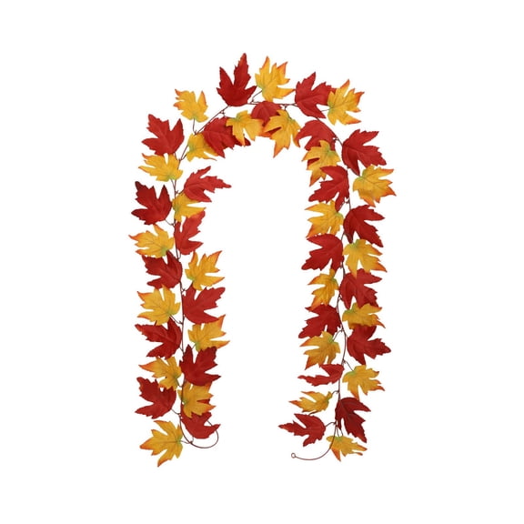 Xoxingysm Fall Maple Leaves Garland 78Inch Artificial Maple Autumn Garland Hanging Fall Vines Table Decorations Front Door Fall Decor Thanksgiving Decorations Decor Outside I, 1* Rattan