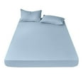thumbnail image 1 of Xoxingysm Fitted Sheets,Deep Pocket Fitted Sheet,Solid Color Japanese Yarn Dyed Single Bed Cover Pillowcase Set Bed Sheet and Pillow Case + 1 Pair, 1 of 4