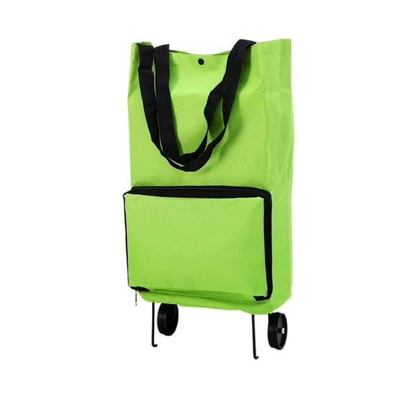 Xoxingysm Foldable Storage Bag Green,Shopping Bag with Wheels Portable Grocery Cart Foldable Tote Trolley Bags Large Capacity Shopping Cart for Laundry Grocery Shopping Baggage Picnic