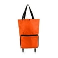 thumbnail image 1 of Xoxingysm Foldable Storage Bag Orange,Shopping Bag with Wheels Portable Grocery Cart Foldable Tote Trolley Bags Large Capacity Shopping Cart for Laundry Grocery Shopping Baggage Picnic, 1 of 7