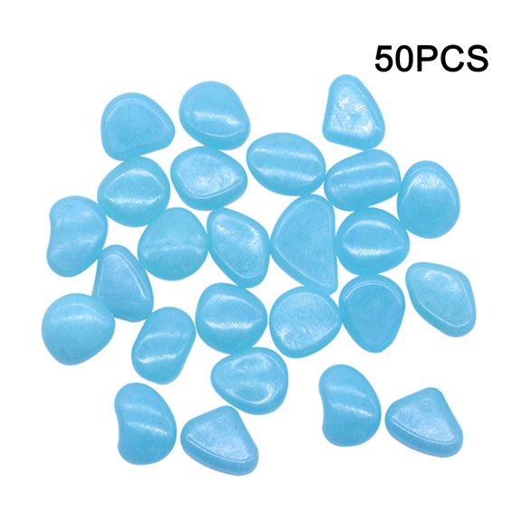 Xoxingysm Glowing Stones Garden Pebbles Glow Stones Rocks Luminous Pebbles for Walkways Outdoor Decor, 1 Pack of 50 Glowing Stones