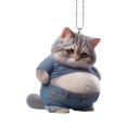 thumbnail image 1 of Xoxingysm Hangs Chunky Belly Cat Car Charm & Keychain His Belly! Fun Dog/Cat Keychain Car Charm with A Big Belly, 1 Pendant, 1 of 9