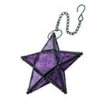 thumbnail image 1 of Xoxingysm Hangs European Style Colored Embossed Glass Five Pointed Star Candlestick Hanging Wind Lamp Aromatherapy Candle Holder Home Decoration, 1X Candle Ornament, 1 of 5