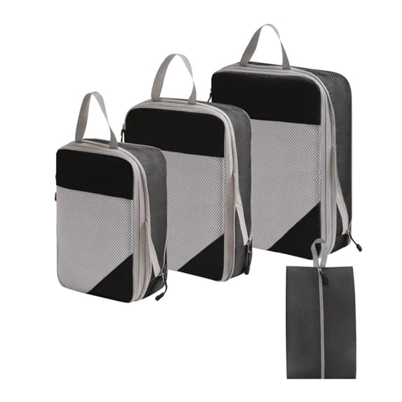Xoxingysm Home Textile Storage Compression Packing Cubes 3/4 Set Compressible Packing Cubes with Laundry Bag Travel Packing Cubes for Carry on Luggage
