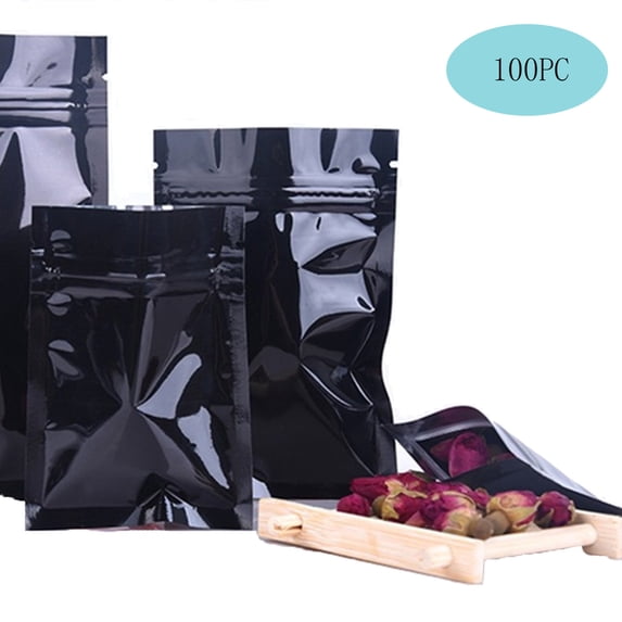 Xoxingysm Home Textile Storage Smell Proof Bags Resealable Foil Pouch Bag Flat Ziplock 100Pc