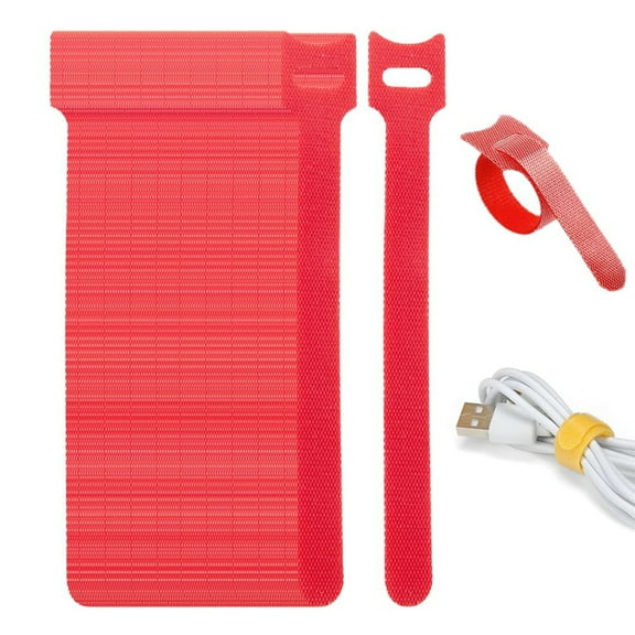 Xoxingysm Home Textile Storage T Type Adhesive Tape Model 2024 100Pcs 12 X 150Mm Cable Tie Reusable Tape for Home Desks and Charging Cables