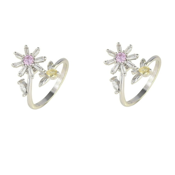 Xoxingysm Knitting Tools Knitting Ring Rotatable Bee Style 2Pcs,Adjustable Knitting Loop Crochet Loop Knitting Accessories Knitting Ring 2Pc