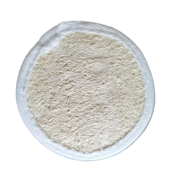 Xoxingysm Loofah Face Wash Puff White Edging Loofah Round Piece Diameter 8Cm,Loofah Shower Body Exfoliator Sponge Washing Bath Pad Natural Bathroom Products