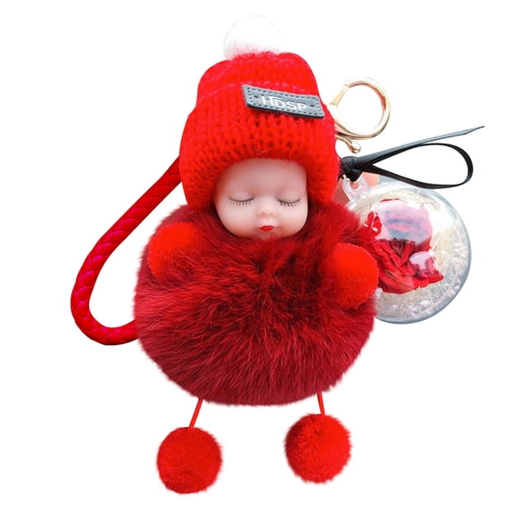 Xoxingysm Lovely Simulation Plush Squint Doll Valentine'S Day Rose, 1X Keychain