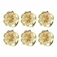 thumbnail image 1 of Xoxingysm Napkin Ring New Stainless Steel Flower Napkin Buckle European High Grade Napkin Ring Metal Ring 6Pcs Napkin Rings Alloy Hollow Out Flower Ring Napkin Holder Adornment, 6* Napkin Clips, 1 of 9