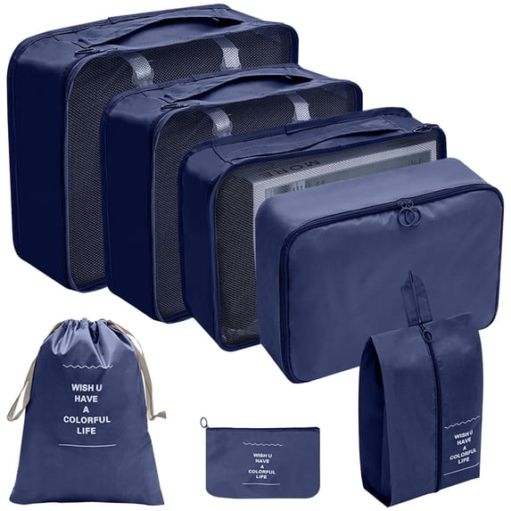 Xoxingysm Packing Cubes for Travel,Packing Cubes for Luggage , Suitcase Organizer Bags,Packing Cubes for Travel 7Pcs Travel Cubes Set Foldable Suitcase Organizer Lightweight Luggage Storage Bag
