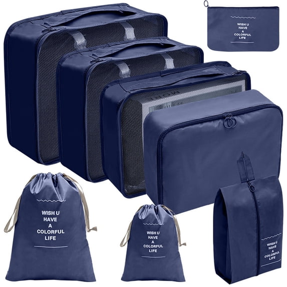 Xoxingysm Packing Cubes for Travel,Packing Cubes for Luggage , Suitcase Organizer Bags,Packing Cubes for Travel 8Pcs Travel Cubes Set Foldable Suitcase Organizer Lightweight Luggage Storage Bag