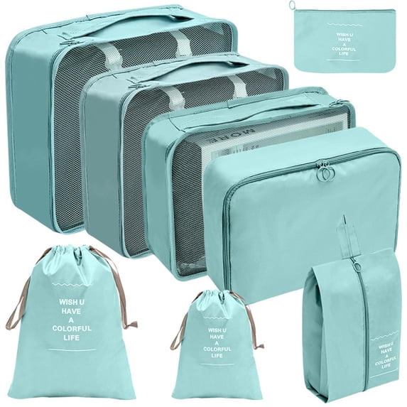 Xoxingysm Packing Cubes for Travel,Packing Cubes for Luggage , Suitcase Organizer Bags,Packing Cubes for Travel 8Pcs Travel Cubes Set Foldable Suitcase Organizer Lightweight Luggage Storage Bag