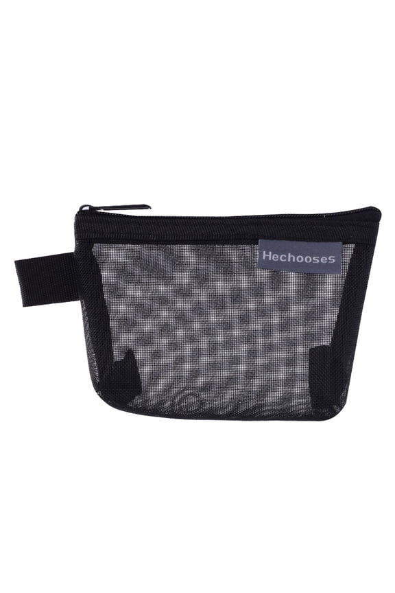 Portable Mesh Storage Bag Black,Portable Mesh Storage Bag Mesh Zipper Pouch Mini Mesh Pouch Purse Multi Purpose Small Storage Bag for Home Office Travel Accessories Organizer