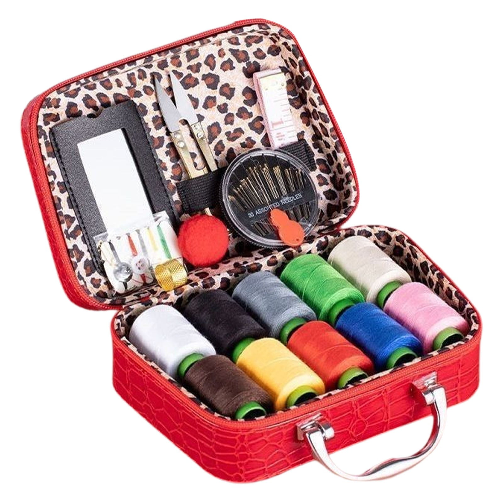 Xoxingysm Sewing Kit， Big Needles Set Long & Thin Handmade Quilting and Sewing Needles Kit for Diy Sewing Portable Diy Hand Made Craft Set Sewing Working Kit, A Red Gift Box