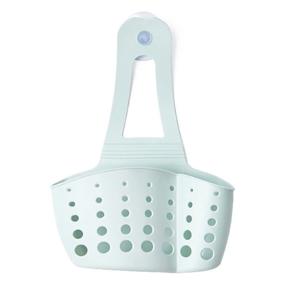 Suction Cup Sink Drain Bag Sky Blue,1 X Drain Storage Rack,Useful Suction Cup Sink Shelf Soap Sponge Rack Kitchen Sucker Storage Tool
