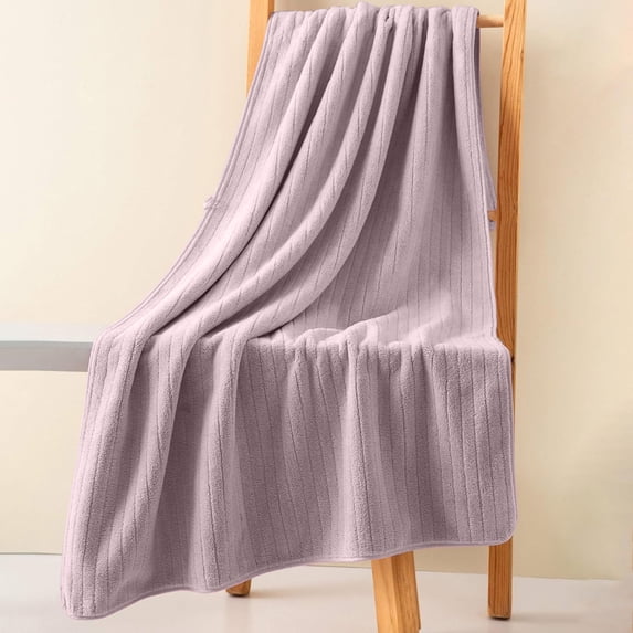Xoxingysm Towel Coral Velvet Towel for Adult Daily Use At Home Absorbent Dry Hair Towel That Does Not Hair Beach Towel Strip Patterned Bath Towel 70*140Cm