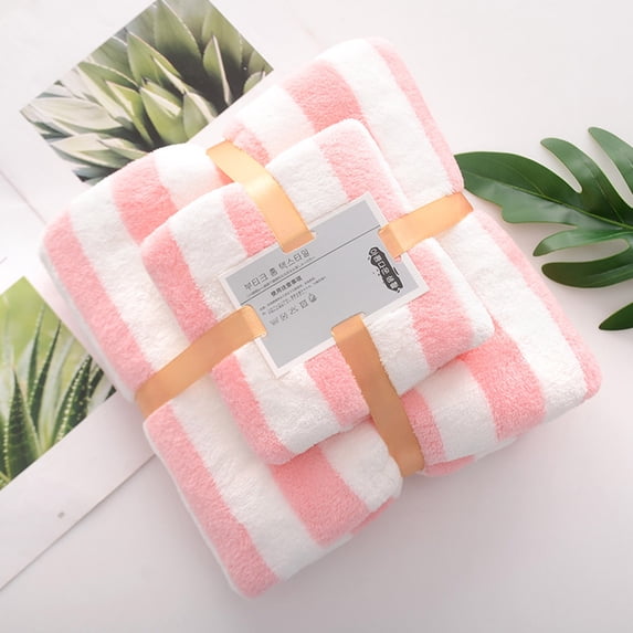 Xoxingysm Towel High-Density Coral Fleece Towel and Bath Towel Two-In-One Set Soft and Absorben