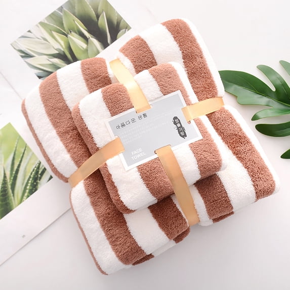 Xoxingysm Towel High-Density Coral Fleece Towel and Bath Towel Two-In-One Set Soft and Absorben