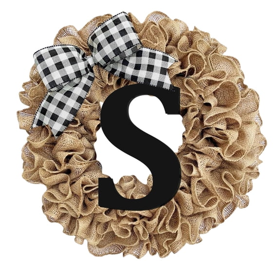 Xoxingysm Unique Last Name Year Round Front Door Wreath with Bow Welcome Sign Garland Creative 26 Letter Farmhouse Wreath for Front Door Spring All Seasons Outside Hanger Decor Gift, 1X Wreath