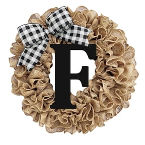 Xoxingysm Unique Last Name Year Round Front Door Wreath with Bow Welcome Sign Garland Creative 26 Letter Farmhouse Wreath for Front Door Spring All Seasons Outside Hanger Decor Gift, 1X Wreath