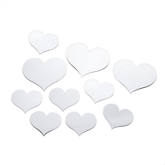 Xoxingysm Wall Stickers 10Pcs Love Heart Acrylic 3D Mirror Wall Sticker Mural Decal Removable Stickers , 10X Heart Wall Stickers