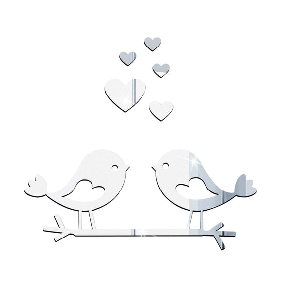 Xoxingysm Wall Stickers 3D Valentine'S Day Mirror Sticker Acrylic Waterproof -Adhesive Paper, 1 Set of Stickers