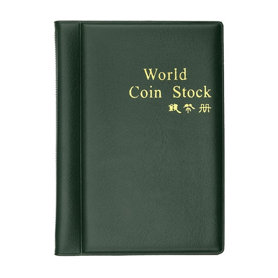 Xoxingysm World Coin Stock 120 Coin Collector'S Album Pocket Size Coin Album Green,New Collecting 120 Pockets World Coin Collection Storage Holder Money Album Book