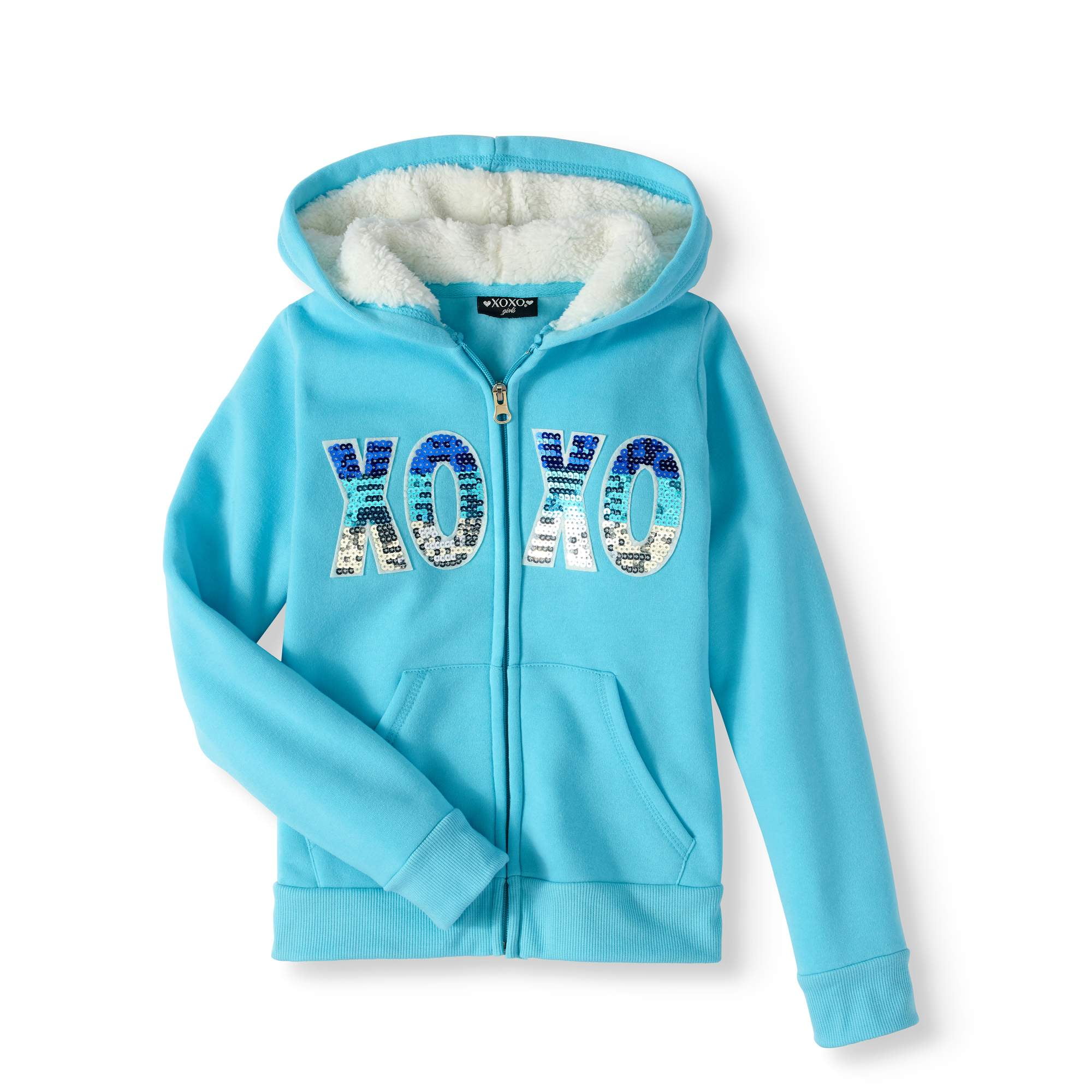Xoxo Girls Sherpa Lined Hoodie With Flee