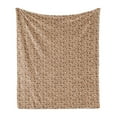 thumbnail image 1 of Xoxo Soft Flannel Fleece Throw Blanket, Pattern with Group of Doodle Heart Shapes and Xoxo Lettering Calligraphy, Cozy Plush for Indoor and Outdoor Use, 60" x 80", Peach Black and White, by Ambesonne, 1 of 6