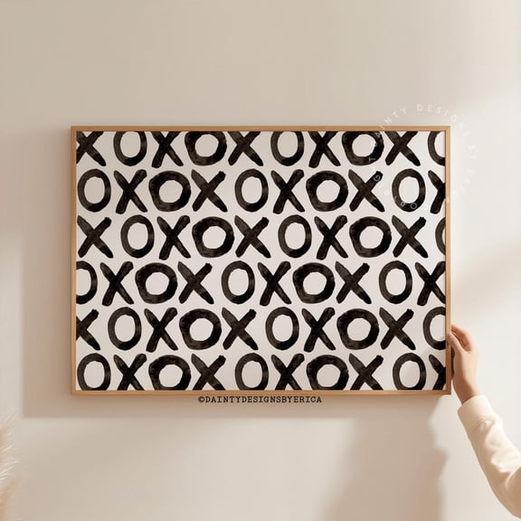 Xoxo Valentine'S Day Poster, Black And White Romantic Wall Art, Xoxo Decor, 24x36 UNFRAMED