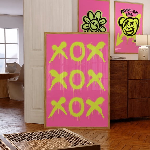 Xoxo Wall Art Print, Xoxo Poster, Xo Wall Art, Graffiti Wall Decor, Xoxo Prints, Trendy Wall Decor UNFRAMED PAPER POSTER, Home Decor, Vintage Gift, Living Room Dercor