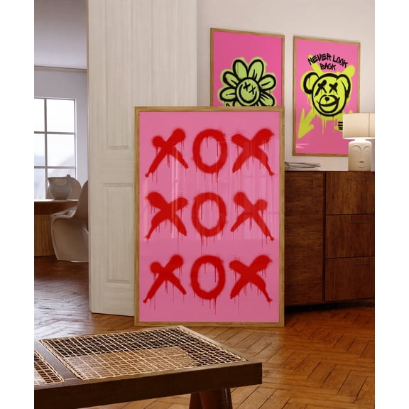 Xoxo Wall Art Printable, Xoxo Poster, Xo Wall Art, Graffiti Wall Decor, Xoxo Prints, Trendy Wall Decor Wall Art, Modern Wall Decor, 16x24 UNFRAMED