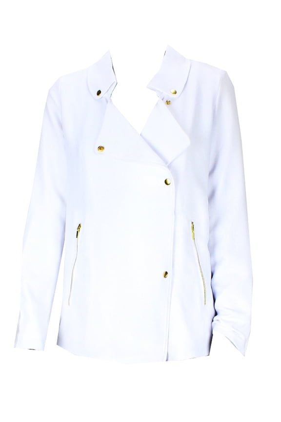Womens White Textured Jacket S