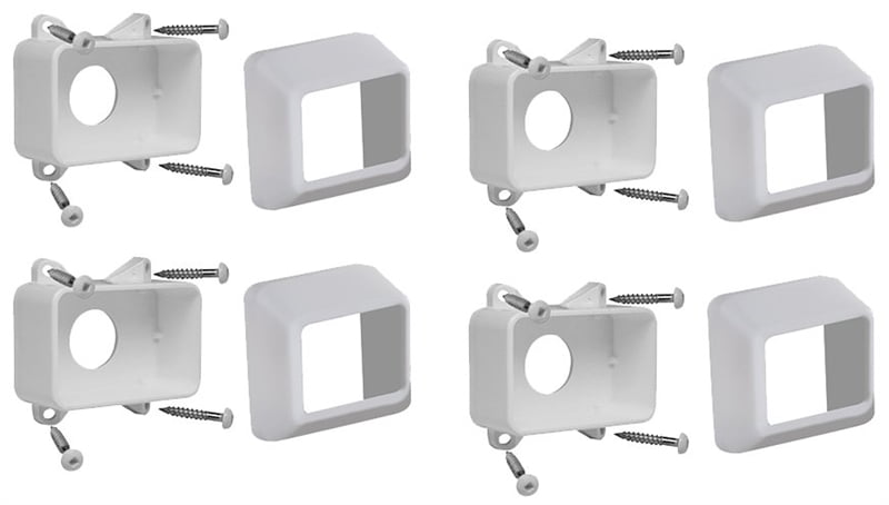 White Vinyl Porch and Deck Railing Bracket Kit