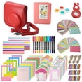 thumbnail image 1 of Xpix Accessory Kit for Fujifilm Instax Mini 8 8+ & 9 includes, (Red) Case, Album, selfie mirror, colored close up Lenses, 40 film frames, 12 color markers & Complete Bundle, 1 of 10