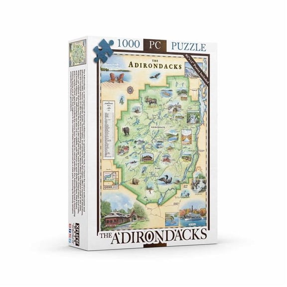 Xplorer Maps PZMCB_ADKS Adirondacks Map Jigsaw Puzzle - 1000 Pieces