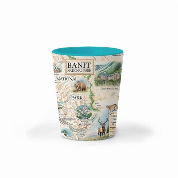 Xplorer Maps SG_BNF Banff National Park Map Ceramic Shot Glass
