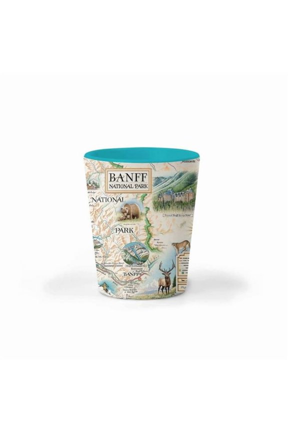 SG_BNF Banff National Park Map Ceramic Shot Glass