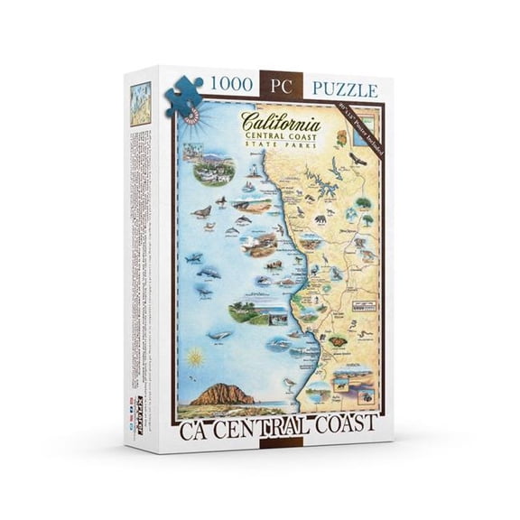 Xplorer Maps PZMCB_CCSP California Central Coast State Parks Map Jigsaw Puzzle - 1000 Pieces