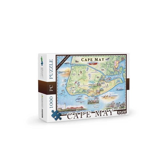 Xplorer Maps PZMCB_CM Cape May Map Jigsaw Puzzle - 1000 Pieces