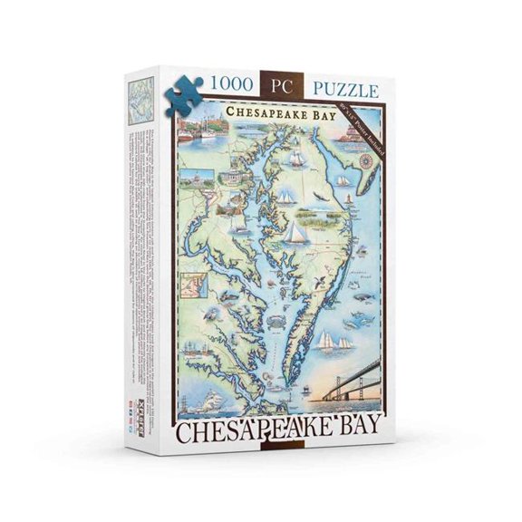 Xplorer Maps PZMCB_CB Chesapeake Bay Map Jigsaw Puzzle - 1000 Pieces