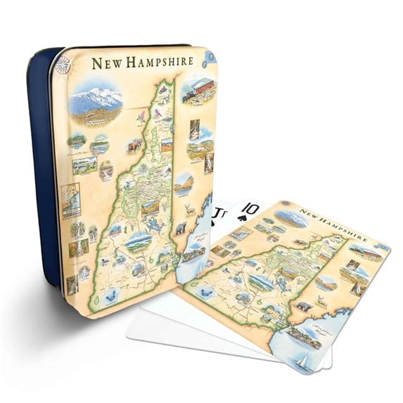 Playing Cards Map Xplorer Maps PLCD_NH Hampshire State Map Playing Cards - Walmart.com